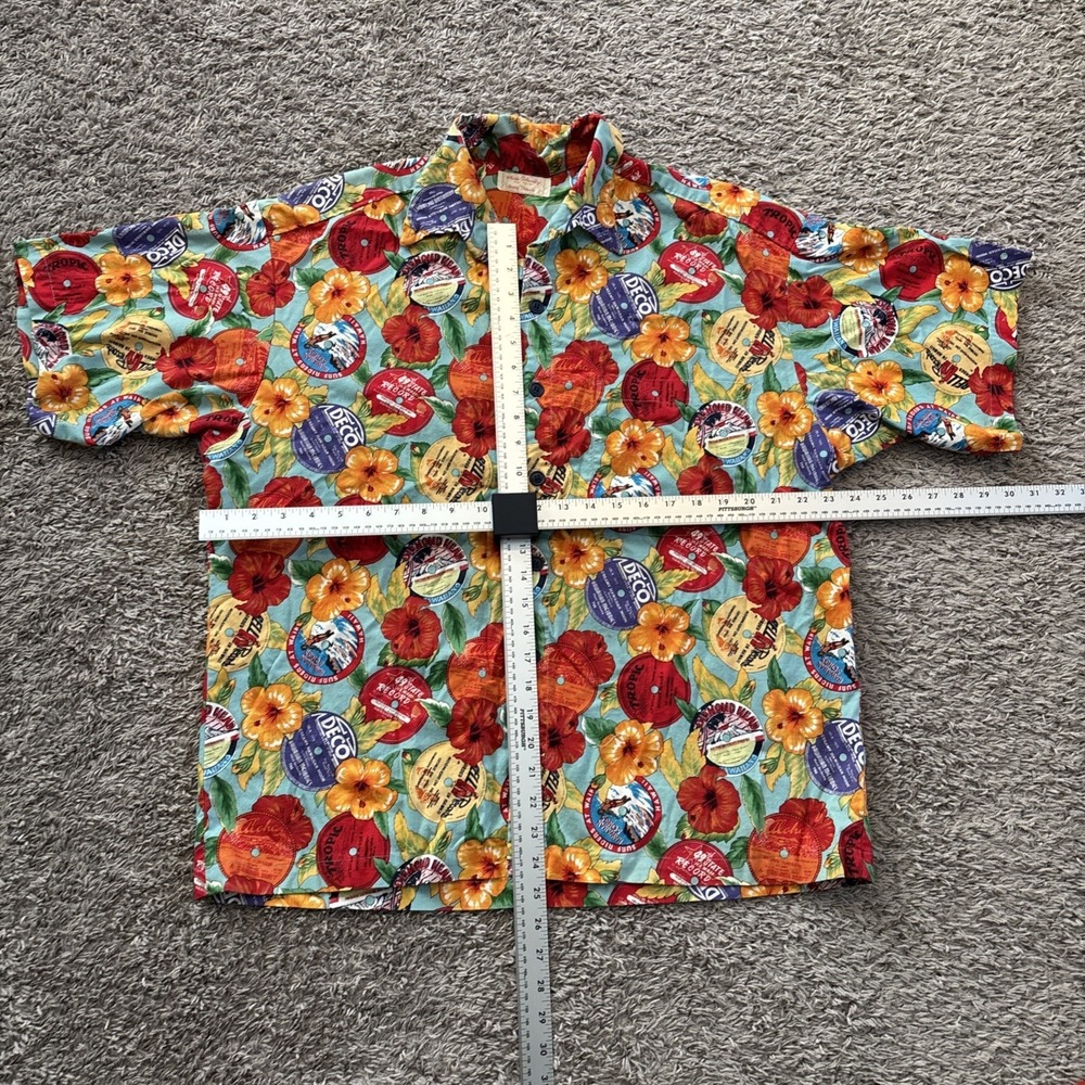 Vintage Boni Dickson Men's XXL Hawaiian Surf Handmade Shirt Button Up Surf - Picture 3 of 4